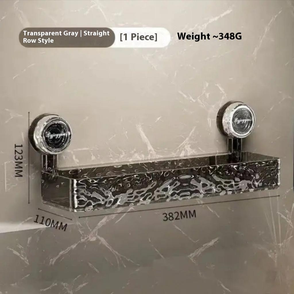 Acrylic Punch-free Bathroom Storage Rack Suction Self Draining Hanging Rack Wall Mounted Toiletries Organizer