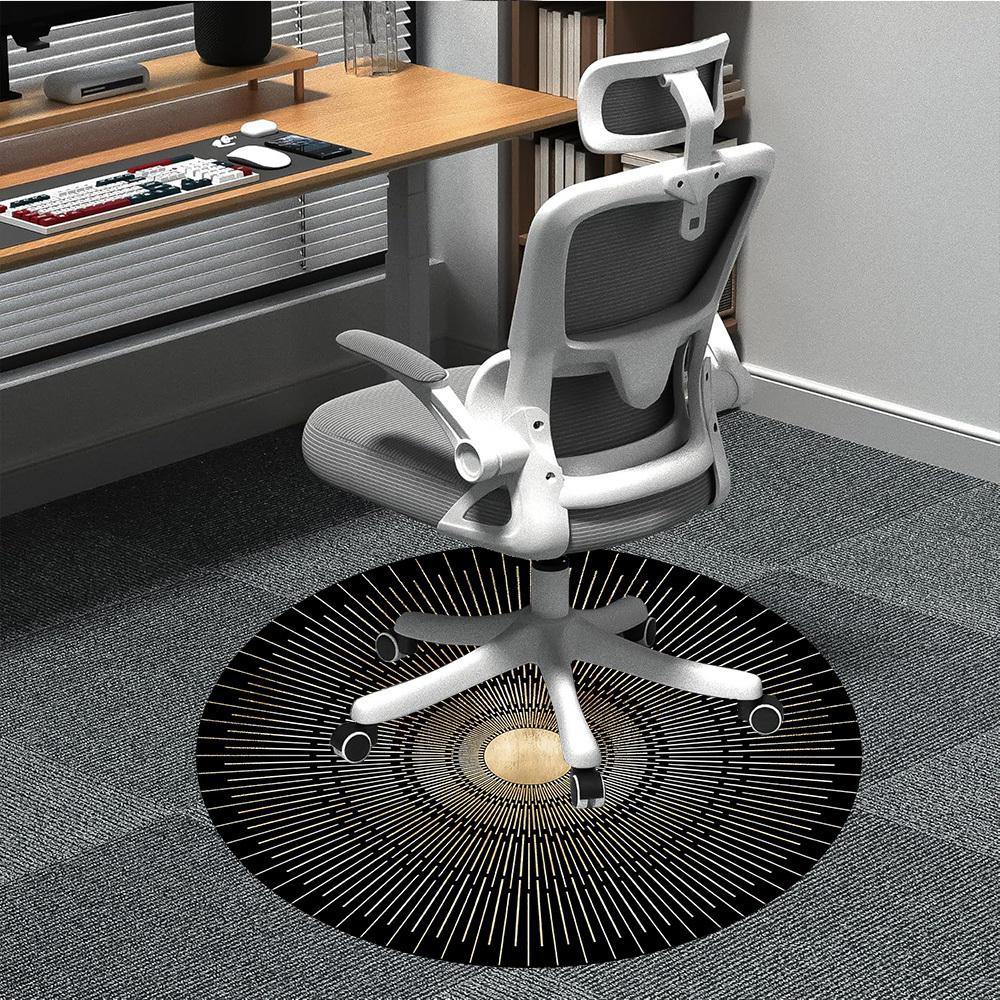 

1PC Sunburst Pattern Chair Carpet for Office Non-Slip, Lightweight, Machine Washable Rug for Office, Sleeping, Room - Holiday Decoryy251009121 80cm by 80cm