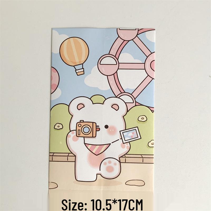 Christmas Bear Themed Laminated Paper Bag for Baking & Jewelry Storage