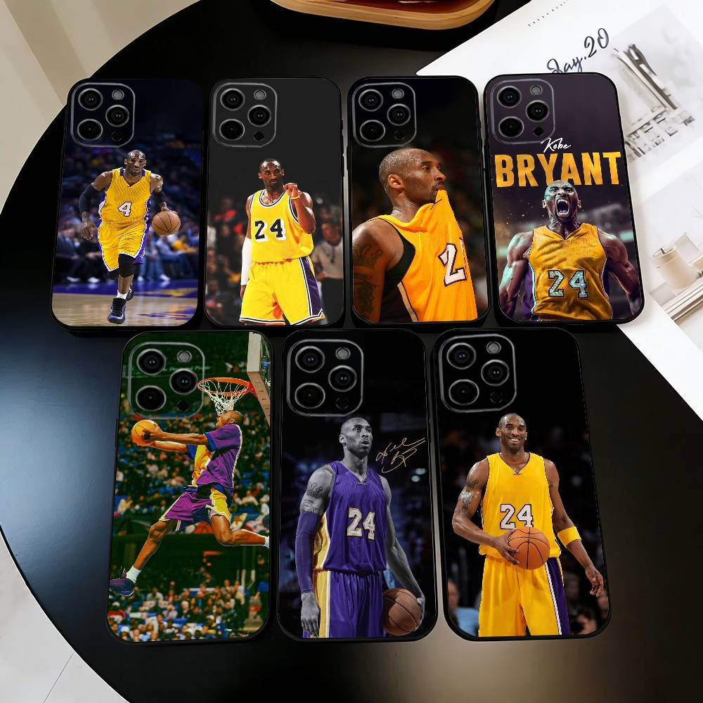 Basketball K-Kobe B-Bryant-KB Phone Case For iPhone 17,16,15,14,13,12,11 Plus,Pro Max,XS,Soft Silicone Black Cover