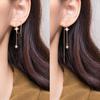 New 925 Silver Star Inlaid Zircon Earrings Ladies Temperament Long Tassel Earrings Simplicity Luxury Jewelry Silver Color Gifts
