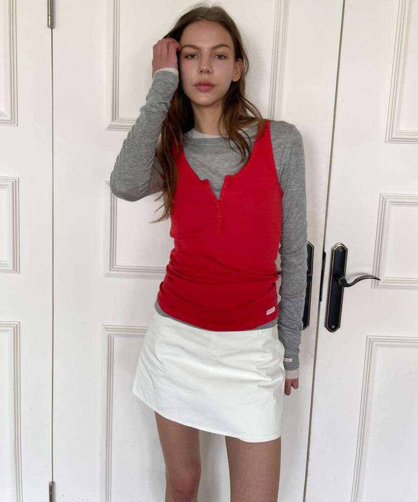 RAVEROUS Belted Mini Skirt/Pants_White