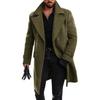 Autumn and Winter Woolen Coat Men's Double-breasted Thickened Woolen Trench Coat Wish Material