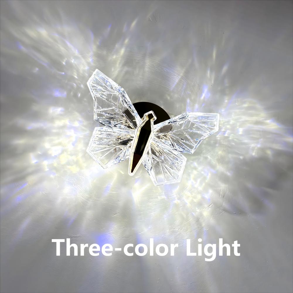 360°Butterfly Wall Lamp Corridor Lamp Modern Simple Creative Nordic Living Room Bedroom Lamp LED Indoor Lighting Decoration