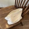 Portable Large Capacity Makeup Bag Woven Fabric Solid Color Clutches Bag Beige Coffee Cosmetic Bag Outdoor