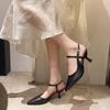 Spring and Autumn new pointed-toed stiletto sandals femininity high heels women's bag head empty single shoes