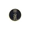 Five Elements Text Brooch Chinese Style Gold Wood Water Fire Earth Auspicious Blessing Metal Badge Clothes Backpack Hat Decoration
