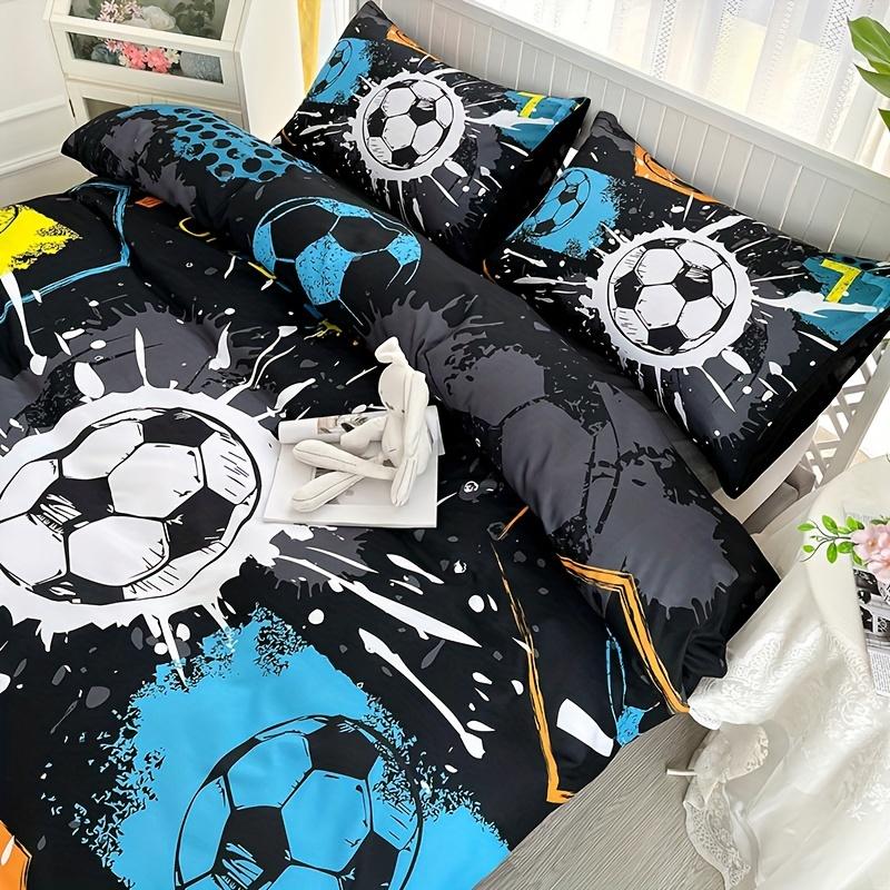 Anime Cartoon Sport Fußball Bettbezug Set 1 Bettbezug + 2 Kissenbezüge Hochauflösender Druck Für Zuhause Und Wohnheim