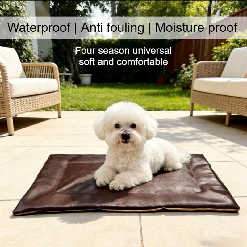 Waterproof Anti Fouling All Season Universal Pet Leather Pad Scratch Resistant Non Stick Fur Dog Bed Small/medium/large Dog Bed