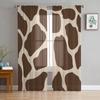 Žirafa Olejomalba Tyl Závěsy Balkon Pokoj Móda Tištěný Průsvitný závěs Okno obývacího pokoje Moderní výzdoba