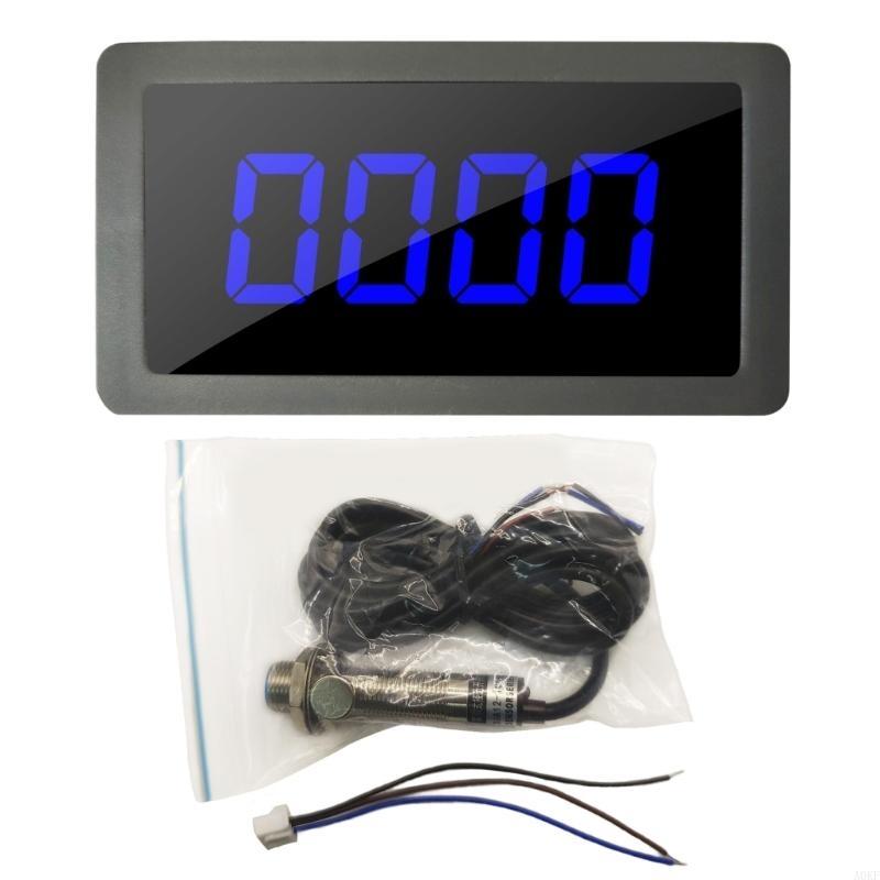 Digitaler LED-Drehzahlmesser Geschwindigkeitsmesser mit Hallsensorik & NPN-Näherungsschaltern Motordrehzahlmesser 220V für Drehmaschinen A0KF