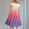 Summer Children's Dress Girls Print Gradient Casual Cute Round Neck Princess Dress