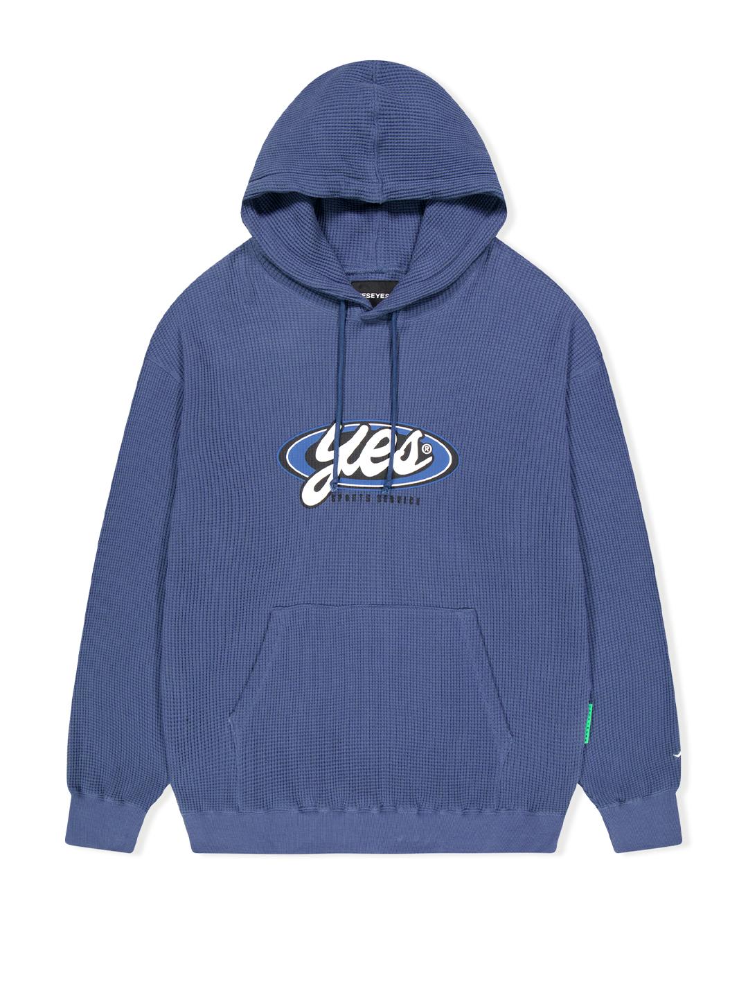 Yes Ic Y.E.S Waffle Hoodie Smoky Blue Smoky Blue/L