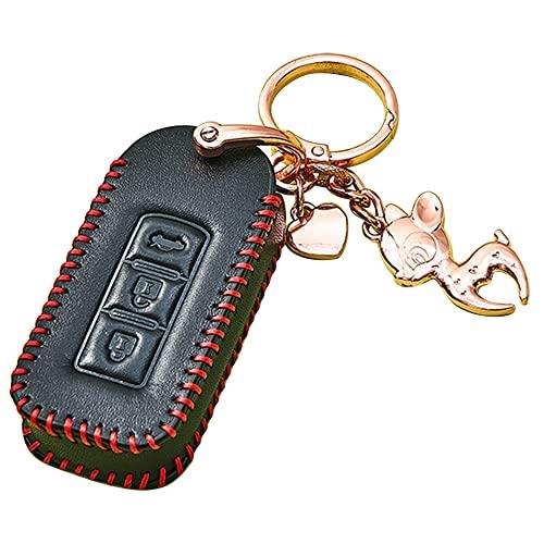 

[LETINGFAR] Чехол для ключа для смарт-ключа Mitsubishi Чехол для ключа Натуральная кожа 3 кнопки Специально разработан для Mitsubishi Outlander RVR ek Wagon e