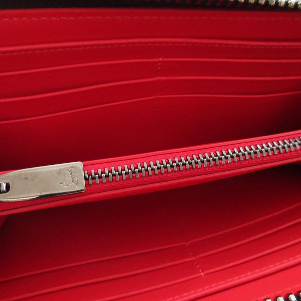 Used AUTHENTIC Christian Louboutin 3175230 Studs Panettone Long Wallet Leather