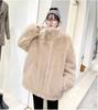 Winter new imitation fur stand-up collar jacket fluffy sweater casual loose thickened women's plush