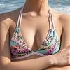 Women Bikini Set Swimsuit Adjustable Double Strap Triangle Top Halter Swimwear Breathable Swimsuits