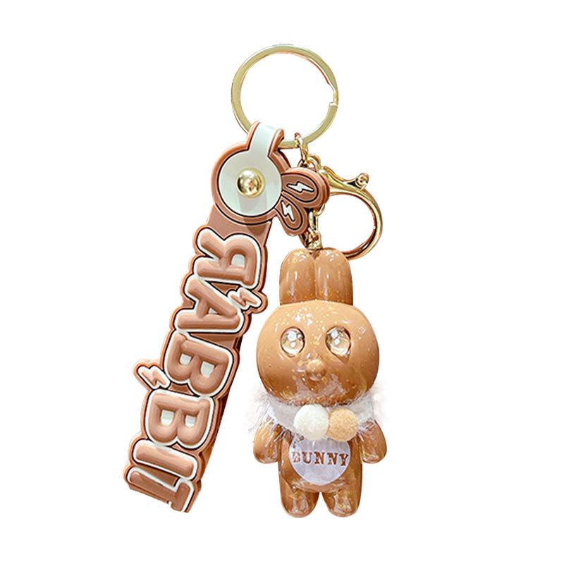 Cartoon Cute Maillard Mengmeng Rabbit Pendant Keychain Mengqu Car Bag Keychain Small Gift