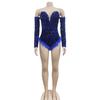 Sequined Long Sleeve Solid Color Jumpsuit with Shorts - Women's Fashion Europe America