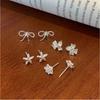 Exquisite And Small Mini Earrings Set One-Week Combination Niche Silver Pin Earrings Light Luxury High-Level Small Earrings Simp