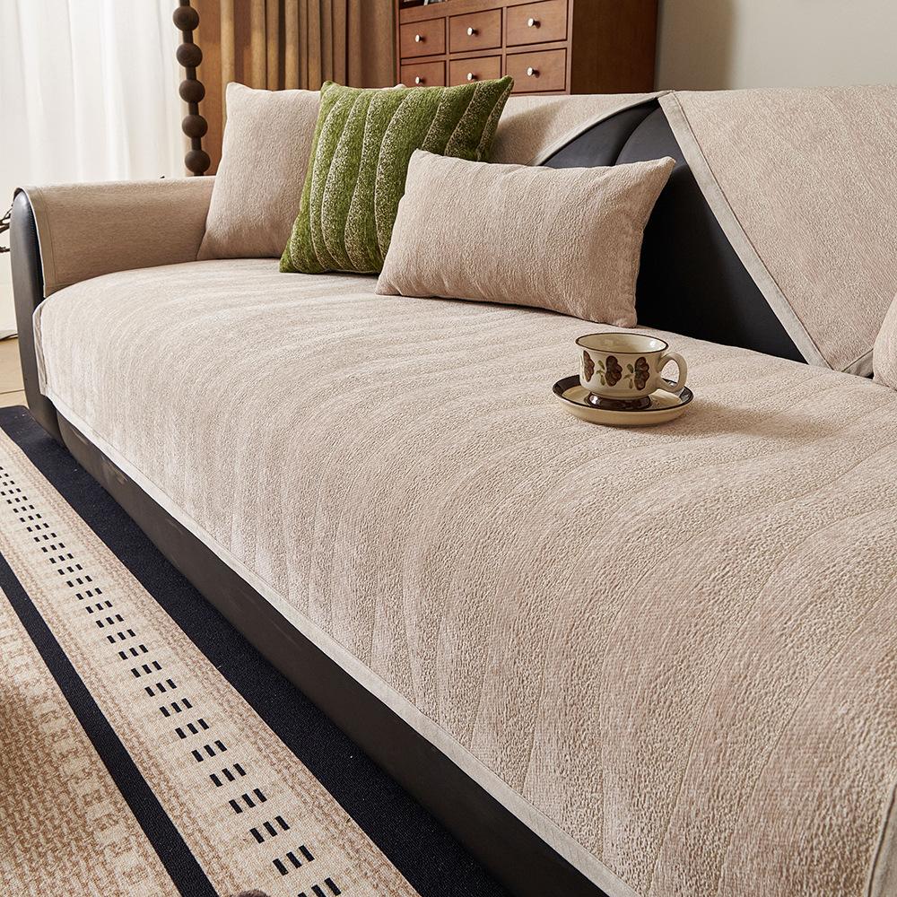 

Striped Sofa Cushion New Four-Season Universal Light Luxury High-End Non-Slip Seat Cushion Cover Lawrence Cover 70*70cm хаки