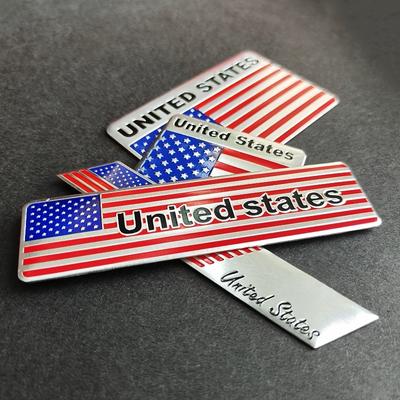 1 st Amerikansk flagga Förenta staternas logotyp Aluminiumlegering Bildekal Motorcykel Metall Bildekal Bil Kaross Dekorationsdekal