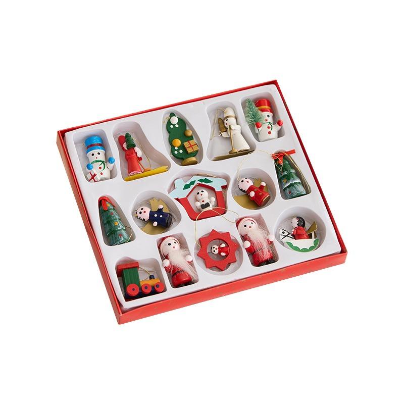 New Wooden Christmas Boxed Pendant Small Gifts Gifts Small Train Puppets Christmas Tree Ornaments