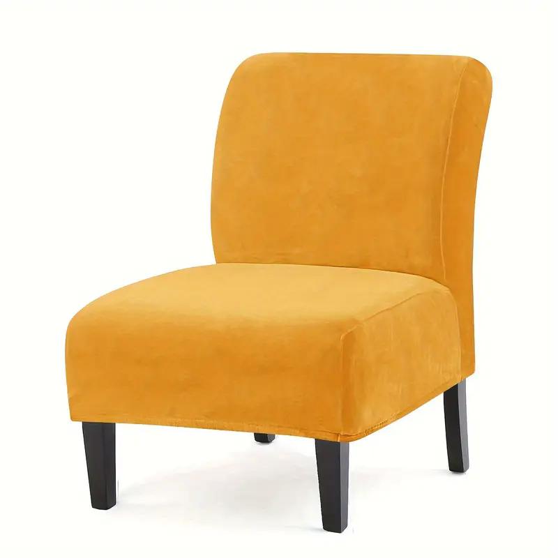 Solid Color Velvet Armless Chair Cover Stretch Dust-Proof Accent Chair Cover Single Sofa Slipcover For Bar Counter El Decor