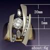 Xiaomi Huitan Geometric Unique Design Women Ring Gold Color Party Wedding Accessories Luxury Personality Daily Inlaid Bright CZ Jewelry