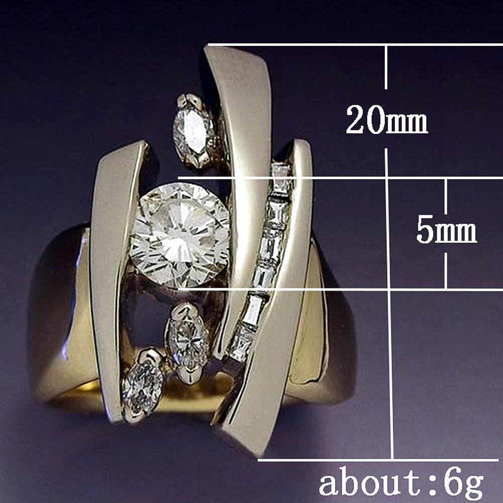 Xiaomi Huitan Geometric Unique Design Women Ring Gold Color Party Wedding Accessories Luxury Personality Daily Inlaid Bright CZ Jewelry
