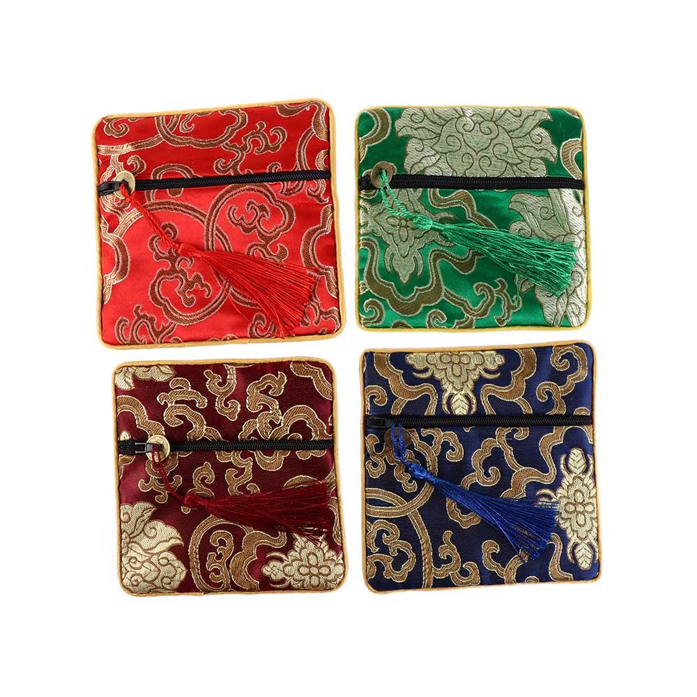 Jewelry Packaging Chinese Style Coin Purse Silk Jewelry Organizer Brocade Pouch Jewelry Storage Bag
