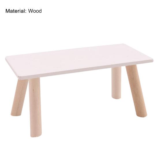 Möbelmodell Tisch Schön Aussehend Realistisch Holz Puppenhaus Kaffee Kleiner Tisch Freizeit Mini-Modell für 1/12 Puppenhaus
