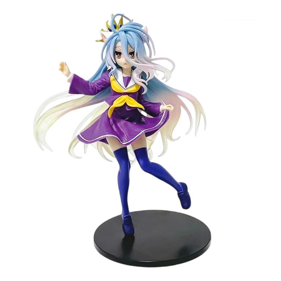 In Stock Anime NGNL No Game No Life White " 18.5CM Shiro PVC Model Action Figures Model Collection Ornament Toy Holiday Gif