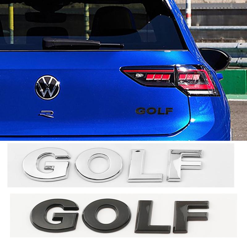 1 Stück 3D ABS Golf Logo Auto Buchstaben Logo Aufkleber Heckstoßstange Abzeichen Auto Heckklappen Emblem Aufkleber Zubehör für Volkswagen Golf VW UT8