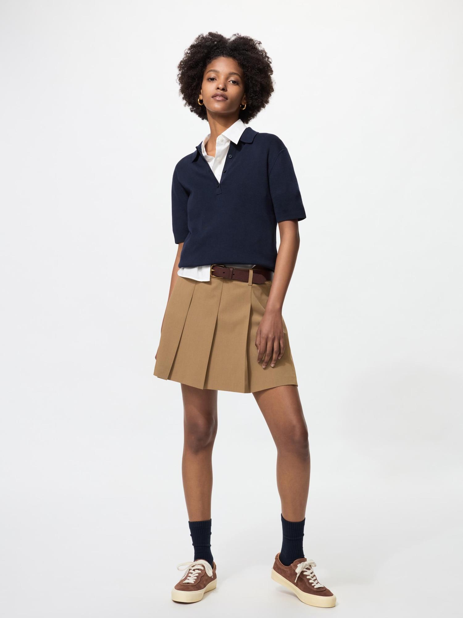 

Uniqlo Pleated Skirt 34 BROWN/WOMEN L