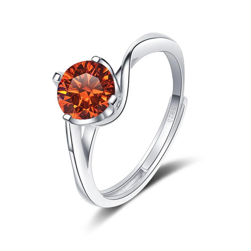 Bague Ringen 1ct VVS Moissanite Jewelry Snubní prsten 925 Sterling Silver pokovený bílým zlatem Čtyři otevřené prsteny Twist Design s drápy