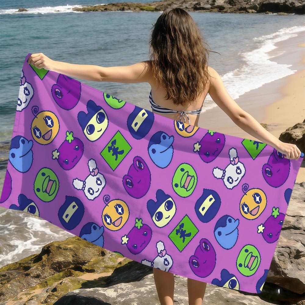 cute funny face t-tamagotchi kuchipatchi mametchi soft Dry Beach Towels Trip Towel swim Summer Holiday bathing Pool Camp Gift