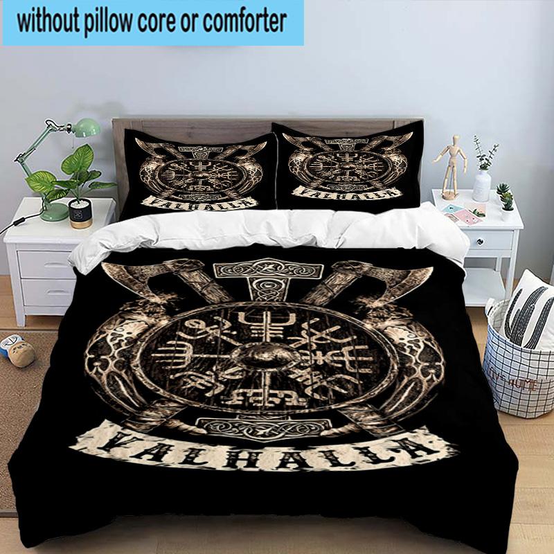 Viking Ship At Sea 3pcs Bedding,Including 1pc Duvet Cover And 2pcs Pillowcases Perfect for Christmas,Ideal for Bedroom, Dormitory