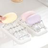 Yangyizhi Soap Holder, Stainless Steel Drain Tray, Wave Shaped 2-3 Soaps Sponge Organizer for Bathroom Shower Kitchen Countertops