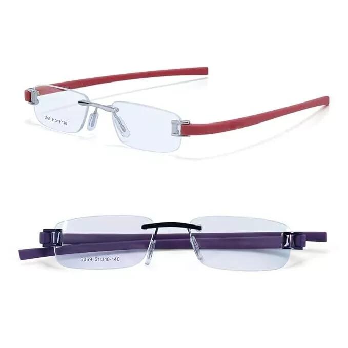 

RSINC Combo Rimless Frame eyeglass For Unisex Silver Red Purple Purple Tag A1 JL156426816757