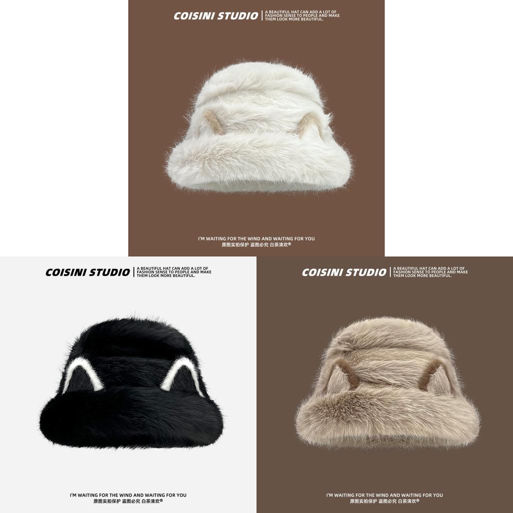 Cat Ear Plush Fisherman Hat With Warmth Windproof For Women And Men