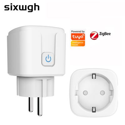 Sixwgh Zigbee Socket Eu Plug Adapter Tuya Smart Home Controle Remoto Sem Fio Tomada Inteligente Suporte para Tomada de Energia Google Home Alexa