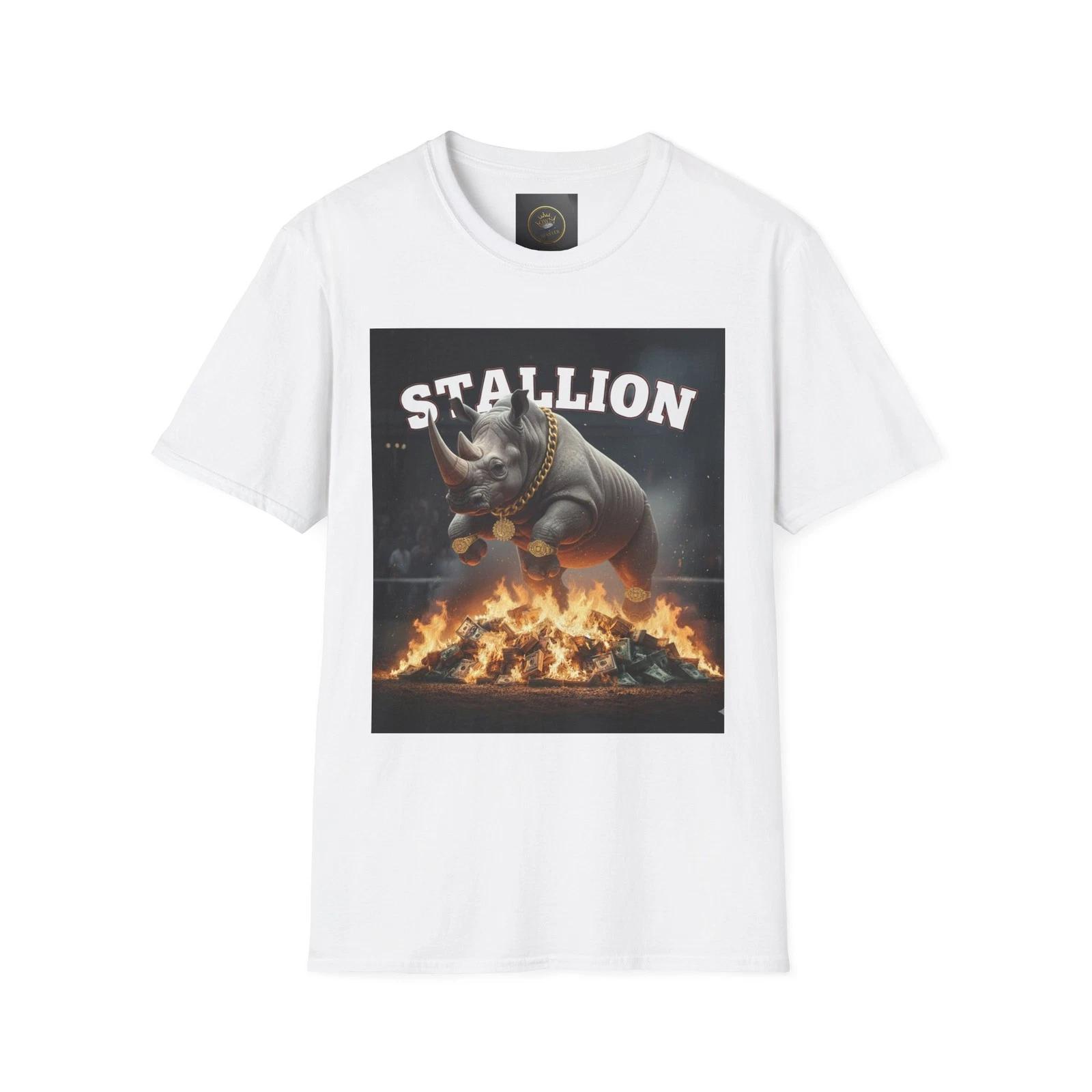 Cool Rhino Stallion Unisex T-Shirt, Casual Tee, Unique Gift, Graphic Top, [...] S