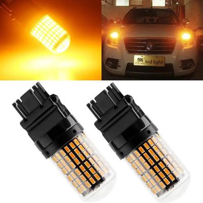 T25 3157 P27/7W 144SMD Amber LED Canbus Turn Signal Indicator Light Bulbs 12V,2pcs.