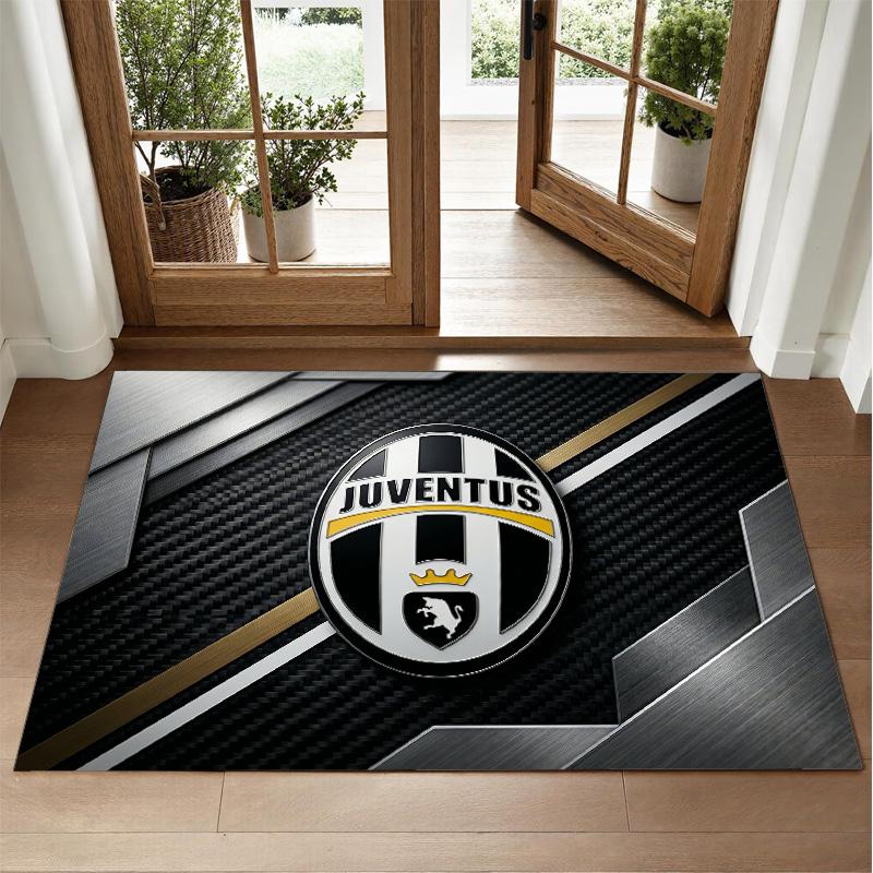 Juventus FC Design Crystal Velvet Rug Soft Decorative Mat for Bedroom Entrance