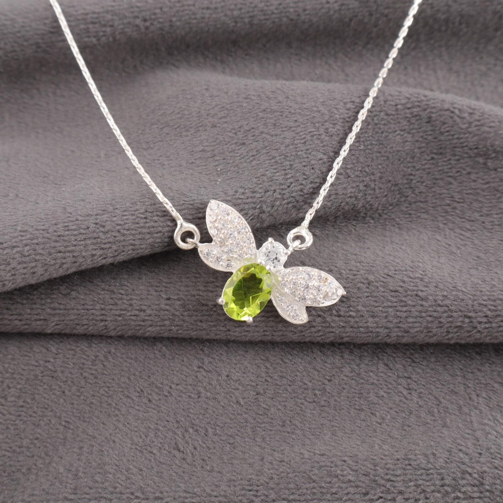 

Натуральный Перидот Драгоценный Камень 925 Стерлинговое Серебро Ювелирные Изделия Женский Циркон Подвеска 0,50 CZP-12-9