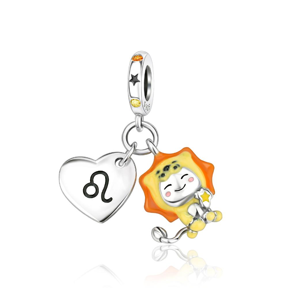 Popular Copper Rose Heart Shape Beads & Scorpio Dangle Charm Fits Bracelet Exquisite Necklace Women'S Jewelry Gifts