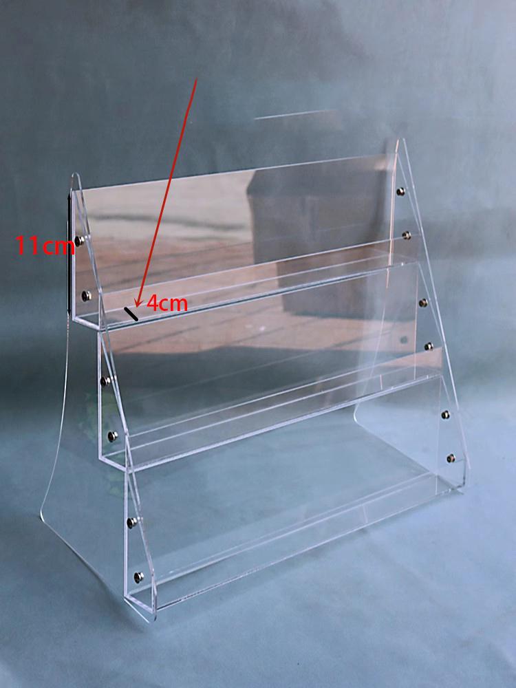 Clear Acrylic Display Stand Snack Shelf Mask Perfume Storage Rack Food Ladder Shelf Supermarket Cigarettes Book Magazines Holder