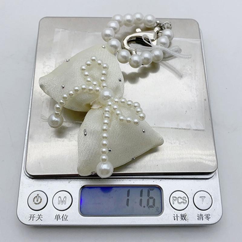 Colorful Keyring Imitation Pearl Beaded Butterfly Phone Chain Stylish Bowknot Charm Keychain Wallet Camera Decoration