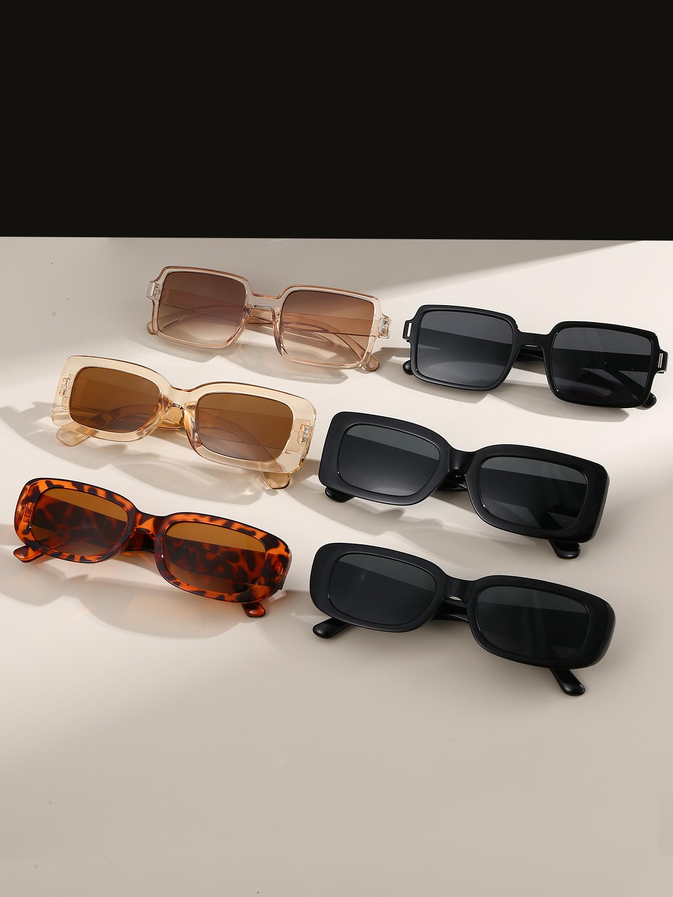 

6Pcs Fashionable Women s Sunglasses, Classic Retro Square Frame Sunglasses Set, Suitable for Business Trips, Outdoor Team Buildi